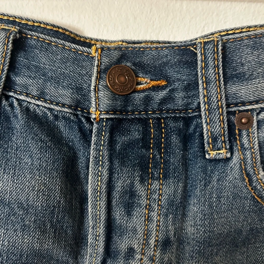 We The Free Size 28 Sofia Cutoff Mid Rise Blue Distressed Jean Short Free People